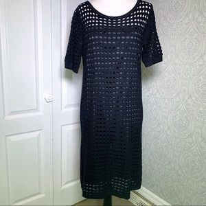 Club Monaco black crochet with lining dress.